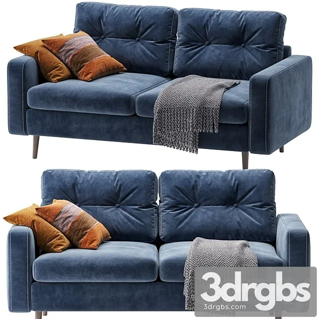 Sofa Deans Mini Velvet Blue 3D Model Download