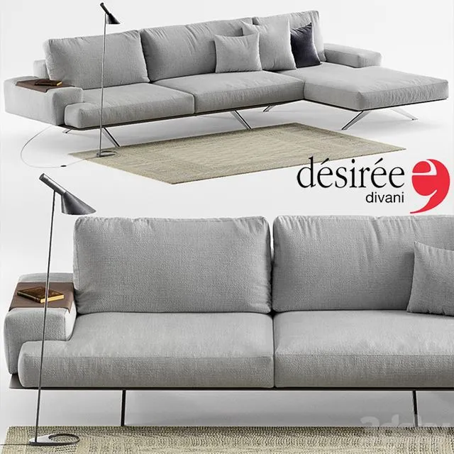 Sofa Desiree Platz Soft lamp Louis Poulsen AJ carpet Crate&Barrel 3D Model Sofa Desiree Platz Soft lamp Louis Poulsen AJ carpet Crate&Barrel 3D Model