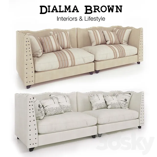Sofa Dialma Brown (in two colors) 3D Model