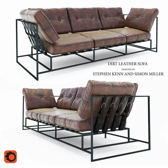 Sofa Dirt Leather Sofa 3D Model Sofa Dirt Leather Sofa 3D Model