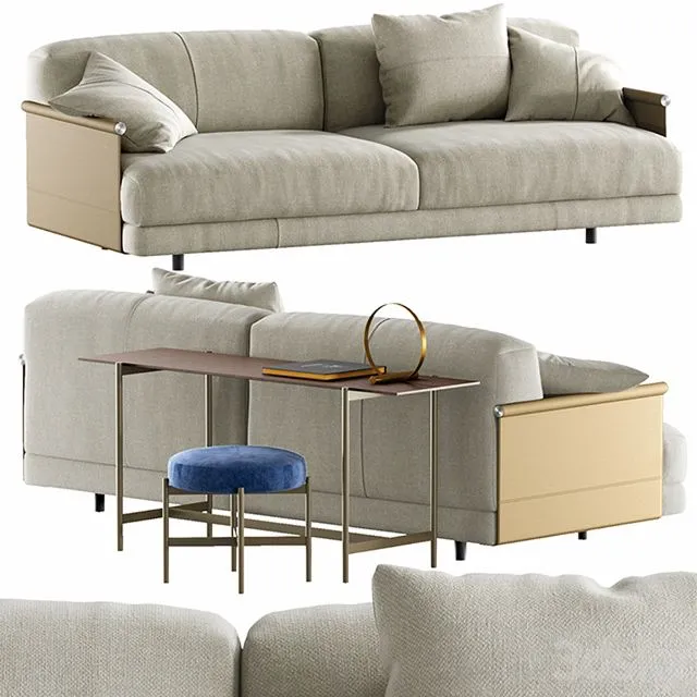 Sofa Ditre Italia Althon Night and Table Ditre Italia Erys 3D Model