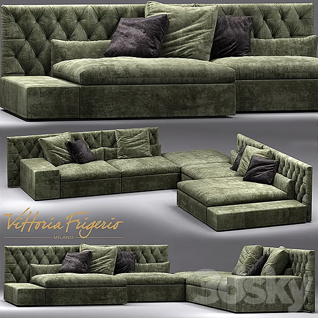Sofa Dominio capitonne Frigerio Salotti 3DModel Sofa Dominio capitonne Frigerio Salotti 3DModel