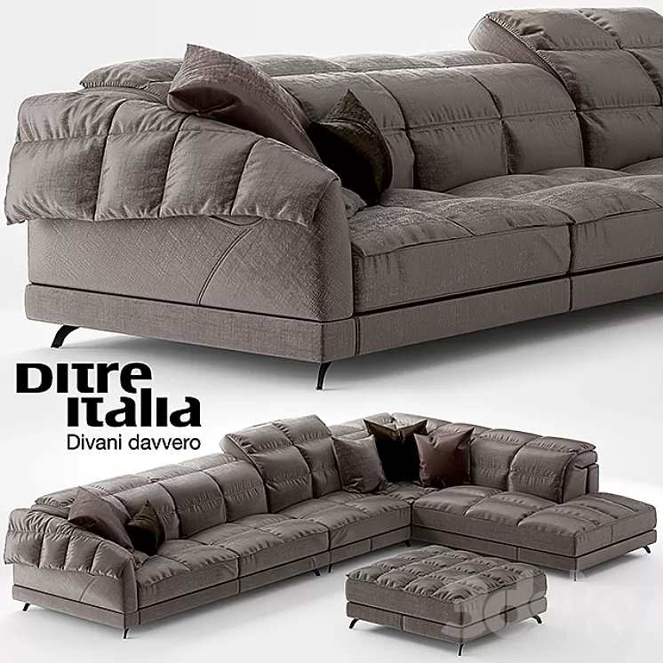 Sofa Dunn Soft Ditre Italia Design 3D Model