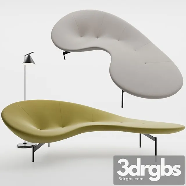 Sofa Eda Mame by B&B Italia Captain Flint by Flos 3D Model Download