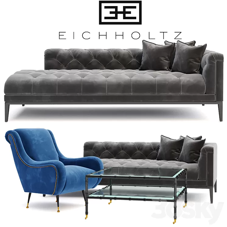 Sofa Eichholtz 111399 Cesare right 3D Model Sofa Eichholtz 111399 Cesare right 3D Model