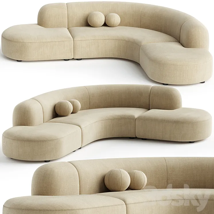 Sofa Eichholtz Sofa Bjorn Boucle Sand 3D Model Free Download