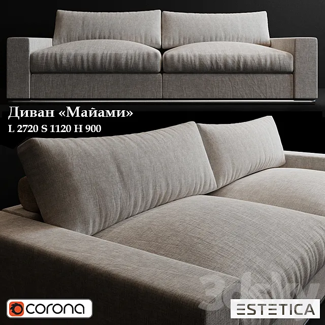 Sofa Estetica Miami 3DModel Sofa Estetica Miami 3DModel