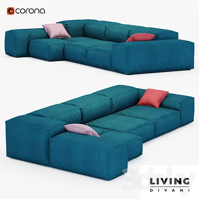 Sofa Extrasoft Living Divani 3D Model Sofa Extrasoft Living Divani 3D Model