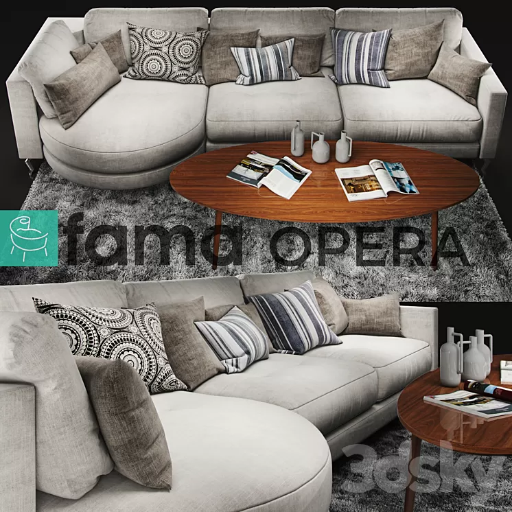 Sofa Fama Opera White 3D Model