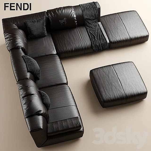 Sofa FENDI CASA Agadir 3D Model Sofa FENDI CASA Agadir 3D Model