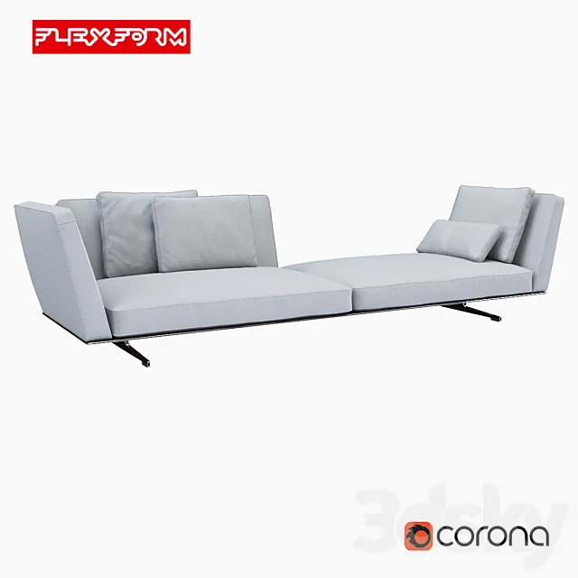 Sofa Flexform Evergreen 3DModel Sofa Flexform Evergreen 3DModel