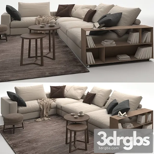 Sofa flexform groundpiece 2 3D Model Download Sofa flexform groundpiece 2 3D Model Download