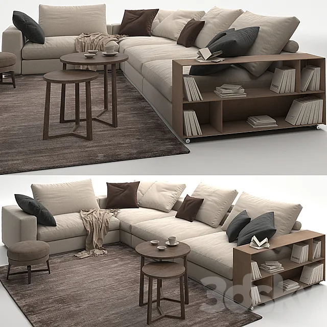 Sofa Flexform Groundpiece 3D Model Sofa Flexform Groundpiece 3D Model