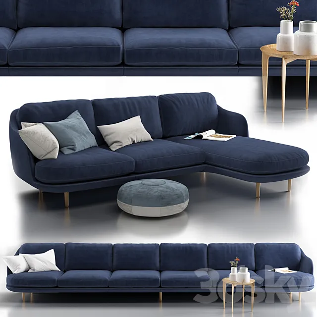 Sofa Fritz Hansen LUNE 3D Model Sofa Fritz Hansen LUNE 3D Model