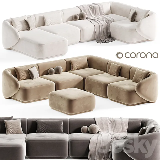 Sofa GAITANO U Modern By Lusso living 3D Model Sofa GAITANO U Modern By Lusso living 3D Model