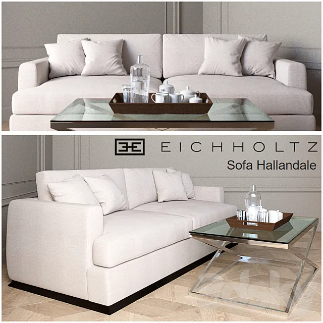 Sofa Hallandale. Coffee Table Criss Cross 3DModel Sofa Hallandale. Coffee Table Criss Cross 3DModel
