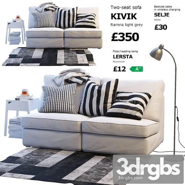 Sofa Ikea Kivik 1 3D Model Download Sofa Ikea Kivik 1 3D Model Download