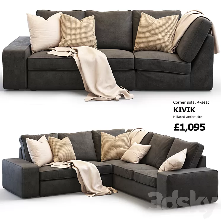 Sofa Ikea Kivik 4 3D Model Sofa Ikea Kivik 4 3D Model