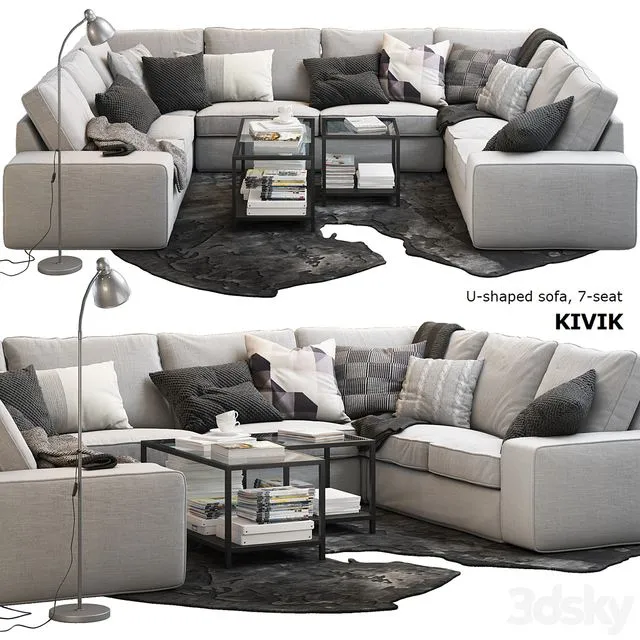 Sofa Ikea Kivik 5 3D Model