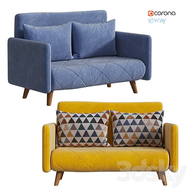 Sofa IModern Cardiff 2 colors 3D Model Sofa IModern Cardiff 2 colors 3D Model