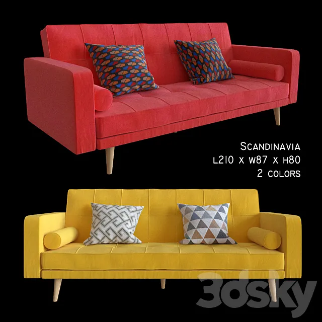 Sofa Imodern Scandinavia 2 colors 3D Model Sofa Imodern Scandinavia 2 colors 3D Model