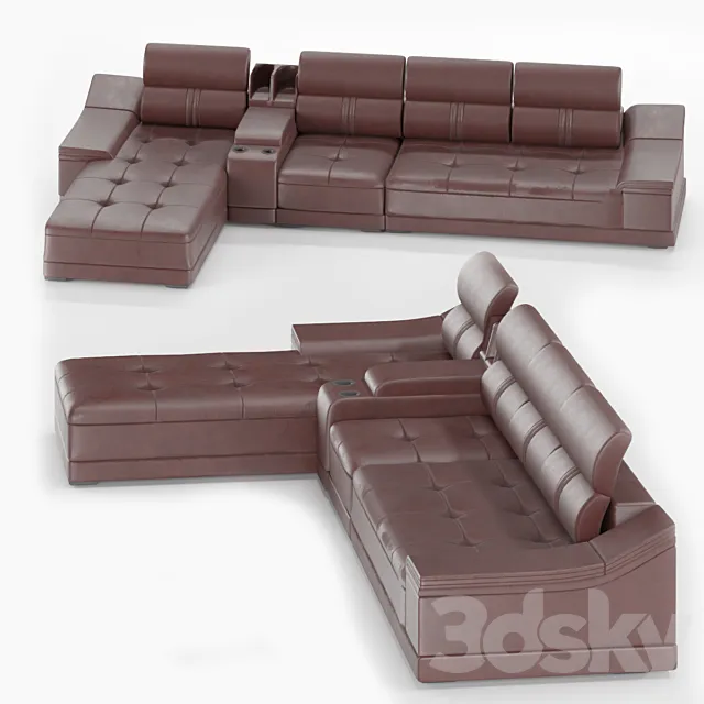 Sofa Leather Modern Business 01 3DModel