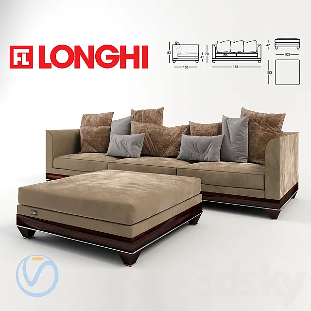 Sofa Longhi Chopin 3DModel Sofa Longhi Chopin 3DModel