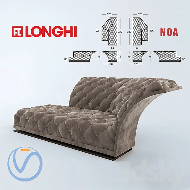Sofa Longhi Noa 3D Model Sofa Longhi Noa 3D Model