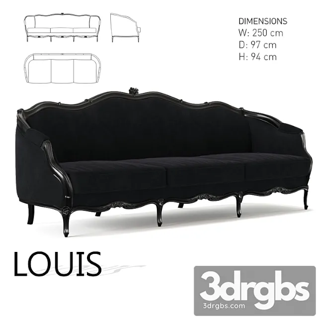 Sofa louis 2 3D Model Download Sofa louis 2 3D Model Download