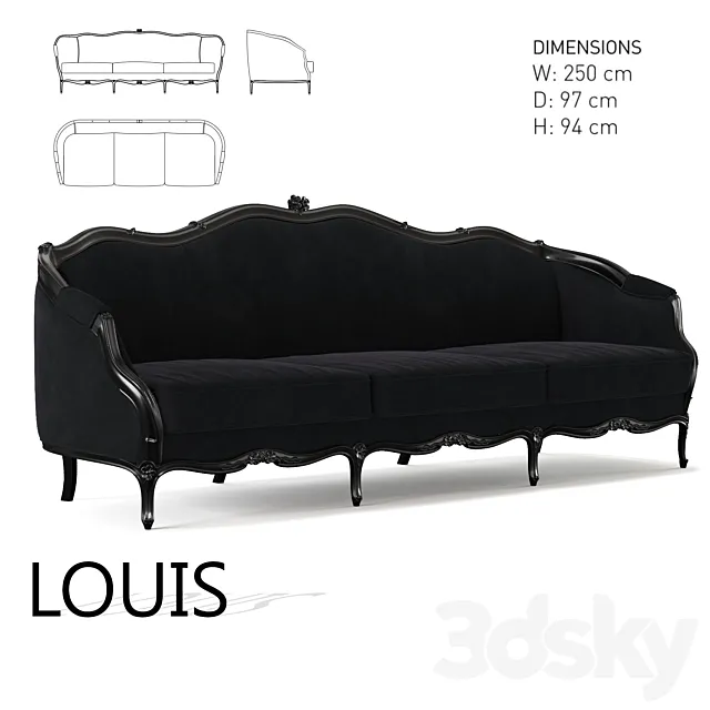Sofa LOUIS 3D Model Sofa LOUIS 3D Model