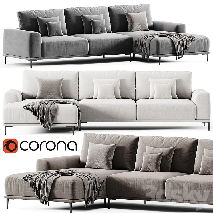 Sofa Lounge Montado By Eichholtz 3D Model Free Download