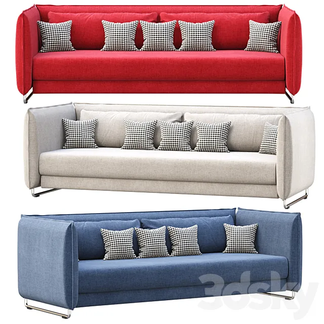 Sofa Metro by Softline _ Three-seater fabric sofa 3D Model Sofa Metro by Softline _ Three-seater fabric sofa 3D Model