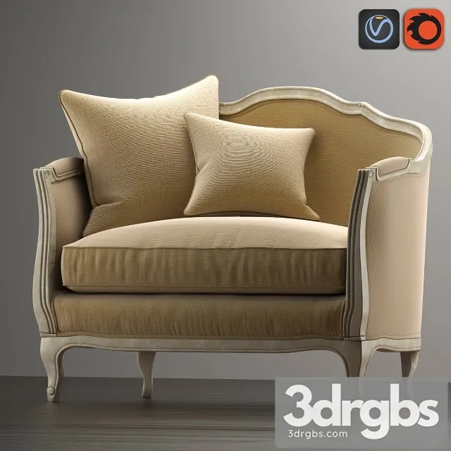 Sofa Mini Ondine Salon Bench 3D Model Download
