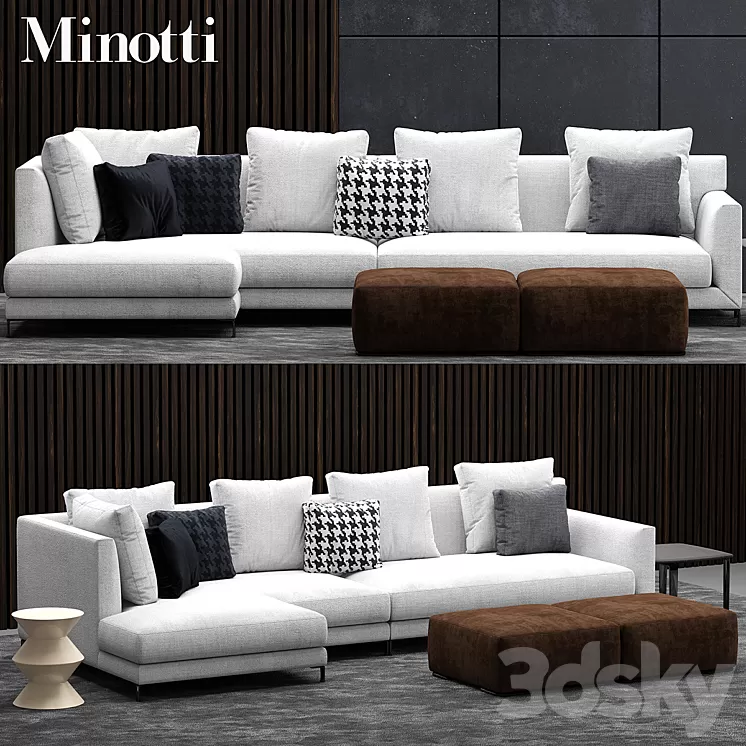 Sofa minotti allen 3D Model