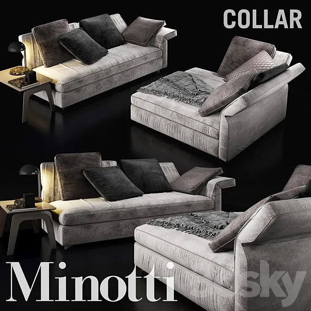 Sofa Minotti Collar 3DModel Sofa Minotti Collar 3DModel