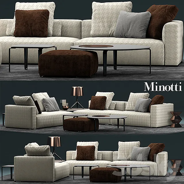 Sofa minotti donovan 3D Model Sofa minotti donovan 3D Model