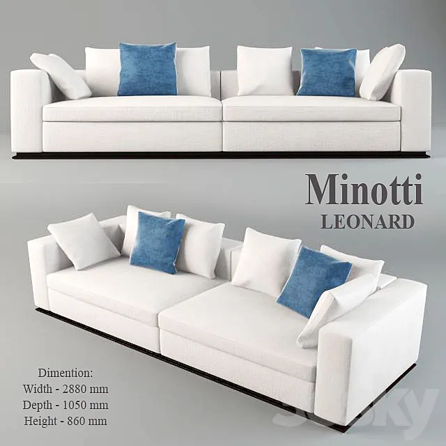 Sofa Minotti Leonard 3DModel Sofa Minotti Leonard 3DModel