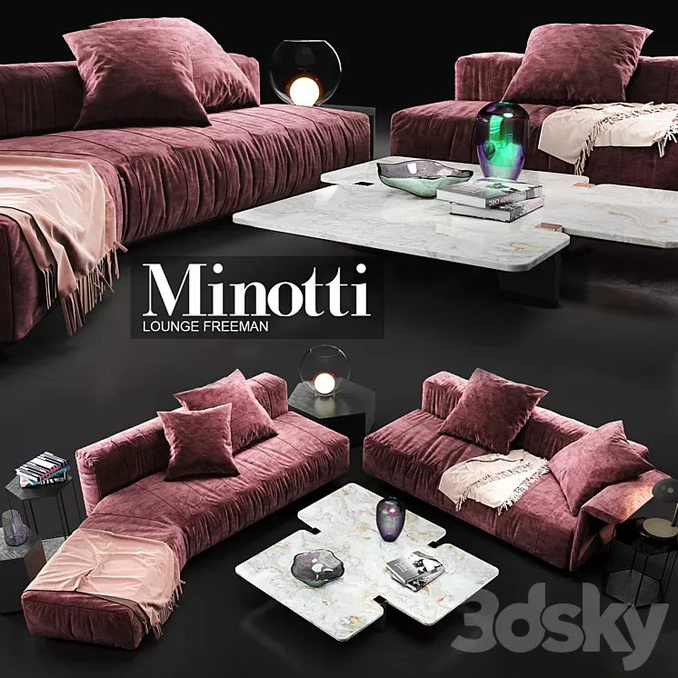 Sofa Minotti Lounge Freeman 3D Model