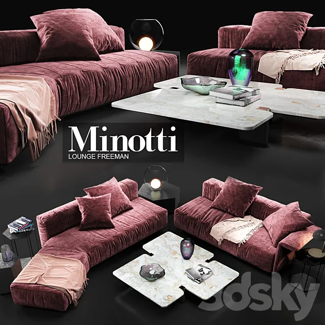 Sofa Minotti Lounge Freeman 3DModel Sofa Minotti Lounge Freeman 3DModel