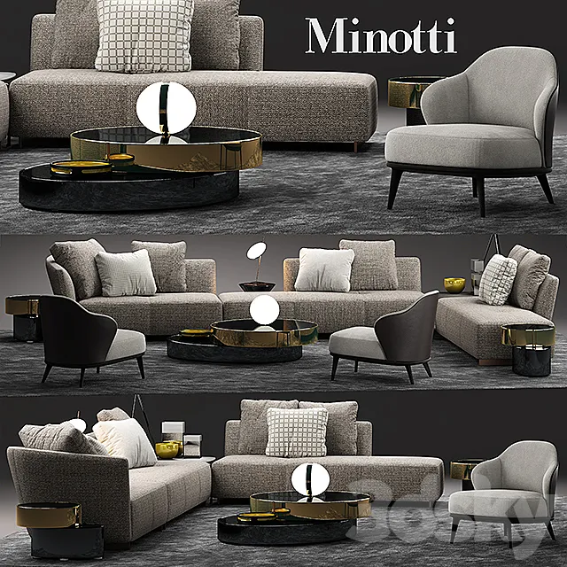 Sofa minotti lounge seymour 3DModel Sofa minotti lounge seymour 3DModel