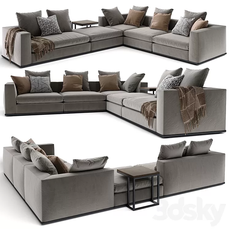 Sofa Minotti Powell 2 3D Model Free Download
