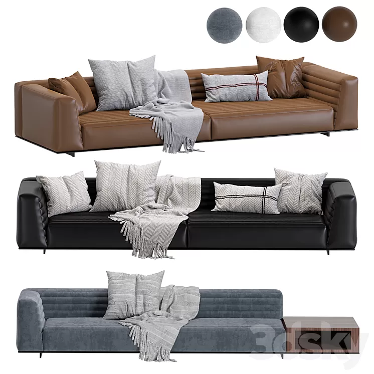 Sofa Minotti Roger \/ 2 Version Leather & Velvet 3D Model Free Download Sofa Minotti Roger \/ 2 Version Leather & Velvet 3D Model Free Download