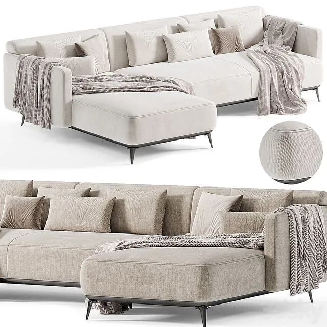 SOFA MODENA WITH RECREATION MODULE By Boconcept 3D Model
