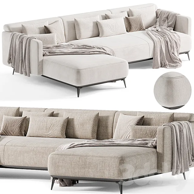 SOFA MODENA WITH RECREATION MODULE By Boconcept 3D Model SOFA MODENA WITH RECREATION MODULE By Boconcept 3D Model