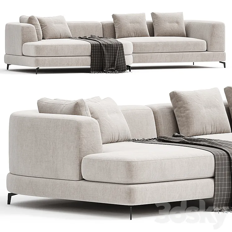 SOFA MODERNO S LEFT 3D Model Free Download