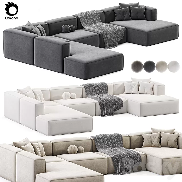 Sofa modulova 3D Model Free Download