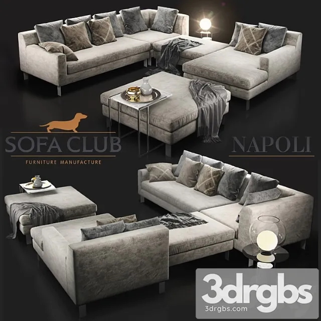 Sofa napoli sofa club 2 3D Model Download Sofa napoli sofa club 2 3D Model Download