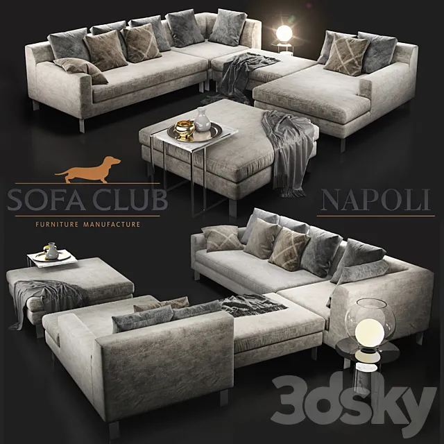 Sofa Napoli Sofa Club 3D Model Sofa Napoli Sofa Club 3D Model