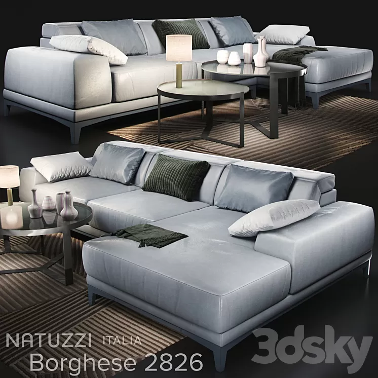 Sofa natuzzi borghese 2826 3D Model Sofa natuzzi borghese 2826 3D Model