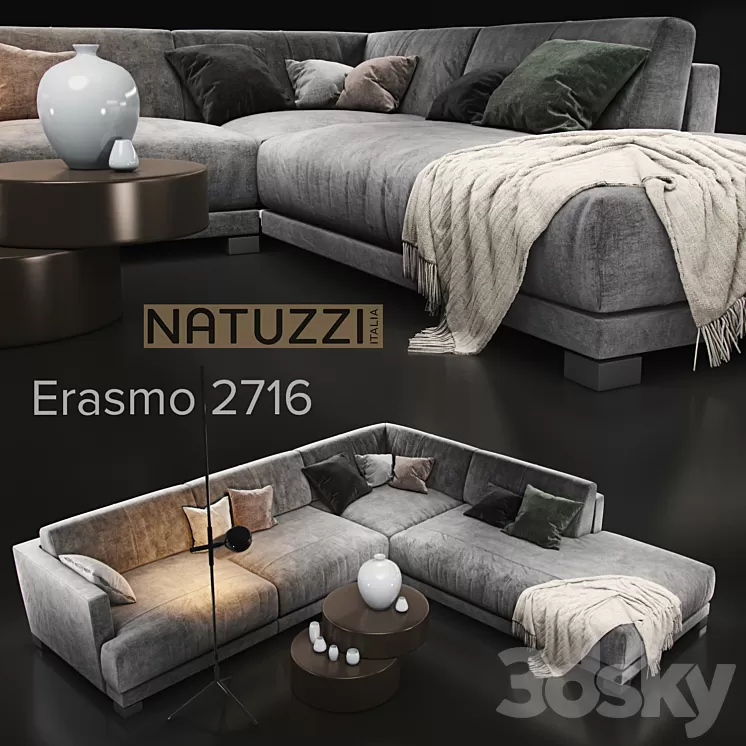 Sofa natuzzi Erasmo 2716 3D Model Sofa natuzzi Erasmo 2716 3D Model
